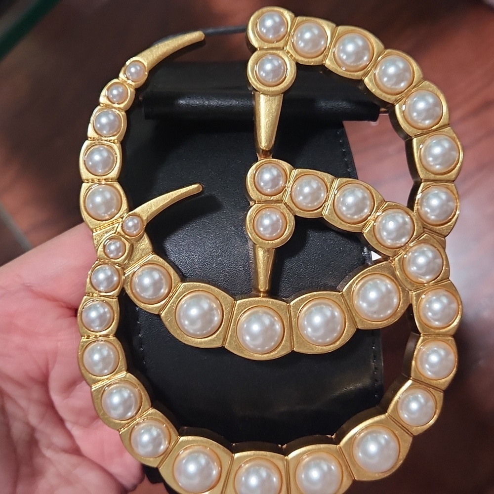 Gucci WIDE marmont belt with pearls